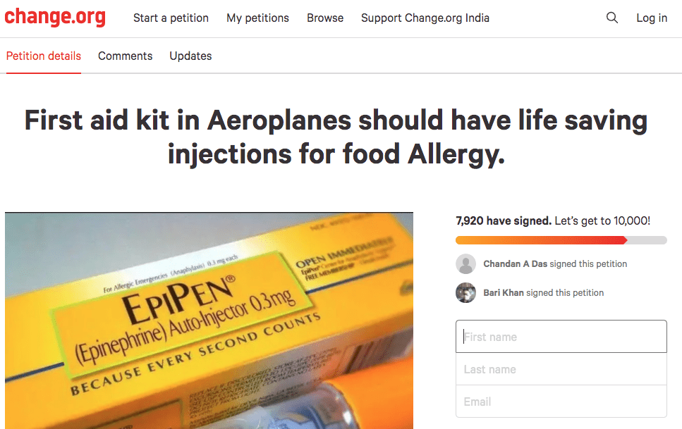 Include EpiPens onboard airlines: Citizens 9